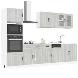 Berkfield Home Elegant 7 Piece Kitchen Cabinet Set Kalmar Grey Sonoma Engineered Wood - thumbnail 2