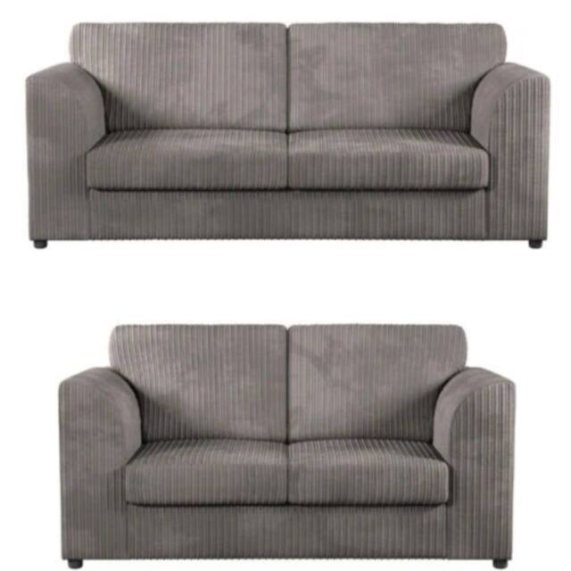 SNUG FURNITURE BIRMINGHAM LTD Chicago Jumbo Cord 3+2 Sofa Set in Grey - image 1