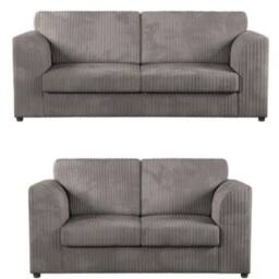 SNUG FURNITURE BIRMINGHAM LTD Chicago Jumbo Cord 3+2 Sofa Set in Grey - thumbnail 1