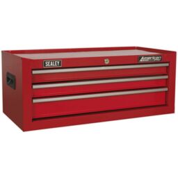 Loops 670 x 315 x 255mm RED 3 Drawer MID-BOX Tool Chest Lockable Storage Unit Cabinet - thumbnail 5