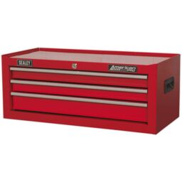 Loops 670 x 315 x 255mm RED 3 Drawer MID-BOX Tool Chest Lockable Storage Unit Cabinet - thumbnail 3