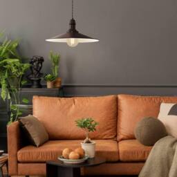 Eglo Stockbury Antique Brown Industrial Pendant Light - thumbnail 3