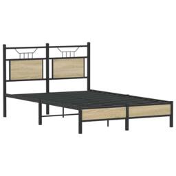 Berkfield Home Decorative Bed Frame without Mattress Sonoma Oak 120x200 cm Engin in Light Tan - Size: Small Double - thumbnail 5