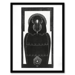 Artery8 Stylised Ara Macaw Parrot De Mesquita Framed Wall Art Print in White - Size: A4 - thumbnail 1