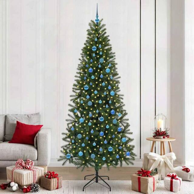 Berkfield Home Artificial Christmas Tree with 300 LEDs Green 240 cm PE & PVC - image 1