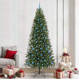 Berkfield Home Artificial Christmas Tree with 300 LEDs Green 240 cm PE & PVC