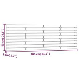 Berkfield Home Wall Headboard 206x3x63 cm Solid Wood Pine in Natural - Size: 206 x 3 x 63 cm - thumbnail 8