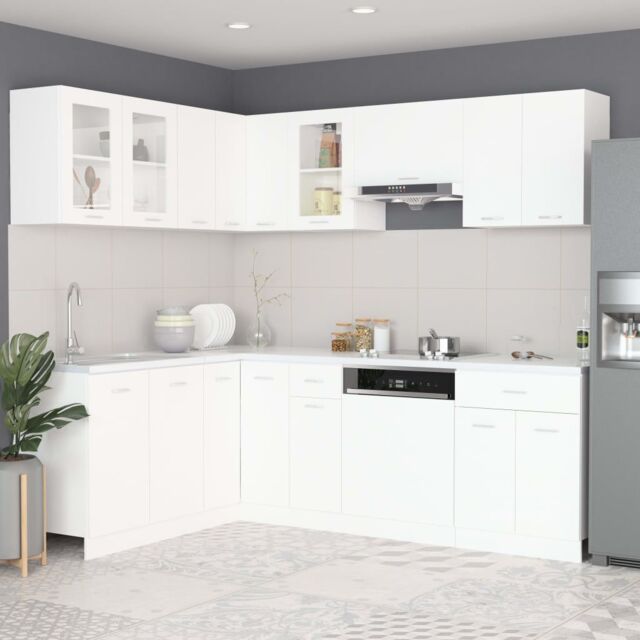 Berkfield Home 11 Piece Kitchen Cabinet Set Lyon White Engineered Wood - image 1