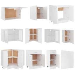 Berkfield Home 11 Piece Kitchen Cabinet Set Lyon White Engineered Wood - thumbnail 5