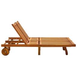 Berkfield Home Comfortable 2-Person Sun Lounger Solid Acacia Wood in Brown - thumbnail 4