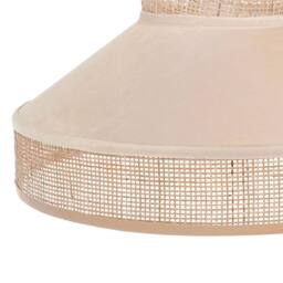 Wyld and Coco Natural Beige Rattan Pendant Lamp with Velvet Shade Adjustable Cord - thumbnail 5