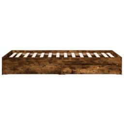Berkfield Home Bed Frame with Drawers without Mattress Smoked Oak 90x190 cm Single in Brown - thumbnail 5