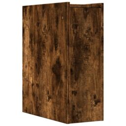 Berkfield Home Narrow Bathroom Cupboard with Wheels Smoked Oak Engineered Wood in Brown - thumbnail 6