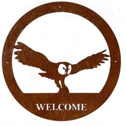 Poppyforge Owl Small Wall Art - with Text - Steel - W29.5 x H29.5 cm - BM/RtR in Brown - thumbnail 2