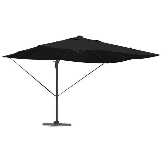 Berkfield Home Chic Cantilever Roma Parasol with LEDs Black 352x251x265 cm Aluminium - Size: 352 x 251 x 265 cm - image 1
