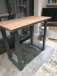 TRL Handmade Furniture Solid Oak Breakfast Bar - Onyx in Brown - thumbnail 6