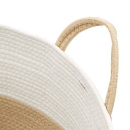 Berkfield Home Storage Basket Beige & White √ò38x46 cm Cotton - Size: 38x46 cm - thumbnail 6