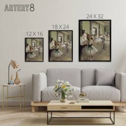 "Artery8 Edgar Degas The Ballet Class Framed Canvas Wall Art Print in Beige - Size: W12"" x H16""" - thumbnail 4
