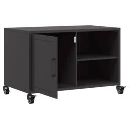 Berkfield Home TV Cabinet Black 68x39x43.5 cm Steel - thumbnail 9
