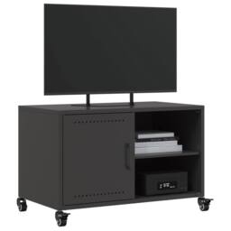 Berkfield Home TV Cabinet Black 68x39x43.5 cm Steel - thumbnail 4
