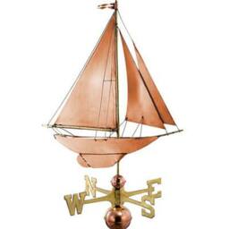 Good Directions Farmhouse Copper Racing Sloop Weathervane - H95 x W61 x L44 cm - thumbnail 2