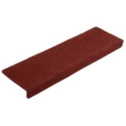 Berkfield Home Stair Mats 5 pcs Bordeaux Red 65x21x4 cm Needle Punch - Size: Medium - thumbnail 3