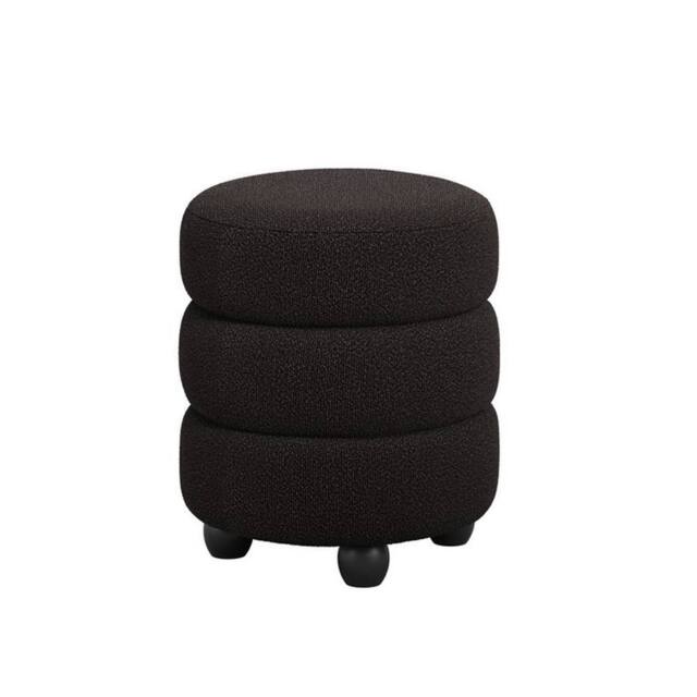 Lemon Pavilion Furniture Emi Pouffe - L43 x W43 x H49.5 cm - Black/Black - Fully Assembled in Black - image 1