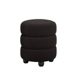 Lemon Pavilion Furniture Emi Pouffe - L43 x W43 x H49.5 cm - Black/Black - Fully Assembled in Black