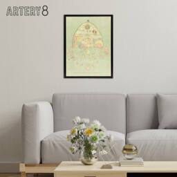 "Artery8 Vintage Burmese Map of the World Griggs Framed Canvas Wall Art Print in Green - Size: W24"" x H32""" - thumbnail 3