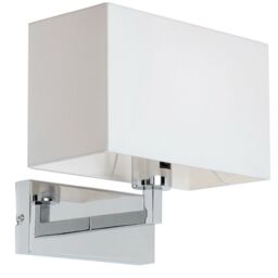 Loops 2 PACK Dimming LED Wall Light Chrome & White Shade Sleek Rectangle Lamp Fitting - thumbnail 2