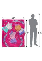 Hasbro Peppa Pig Kids Silky Touch Blanket 152x127cm Peppa Suzy Candy Friends in White - Size: 152x127 cm - thumbnail 5