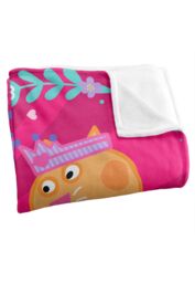 Hasbro Peppa Pig Kids Silky Touch Blanket 152x127cm Peppa Suzy Candy Friends in White - Size: 152x127 cm - thumbnail 3