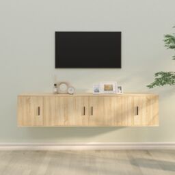 Berkfield Home 3 Piece TV Cabinet Set Sonoma Oak Engineered Wood in Brown - thumbnail 1