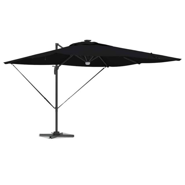 Berkfield Home Versatile Cantilever Roma Parasol with LEDs Black 286x285x270 cm - Size: 286 x 285 x 270 cm - image 1