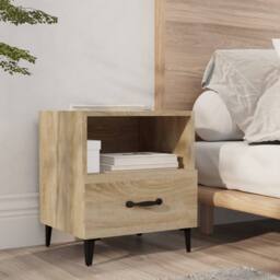 Berkfield Home Bedside Cabinet Sonoma Oak Engineered Wood in Light Brown - thumbnail 2