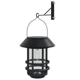 Berkfield Home Solar Outdoor Wall Lanterns 4 pcs White in Black - thumbnail 6