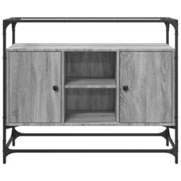 Berkfield Home Sideboard with Glass Top Grey Sonoma 98x35x81 cm Engineered Wood - Size: 98 x 35 x 81 cm - thumbnail 4
