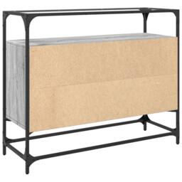 Berkfield Home Sideboard with Glass Top Grey Sonoma 98x35x81 cm Engineered Wood - Size: 98 x 35 x 81 cm - thumbnail 6