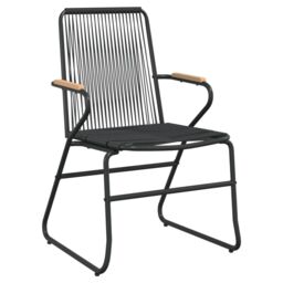 Berkfield Home 5 Piece Garden Dining Set Black PVC Rattan - thumbnail 5