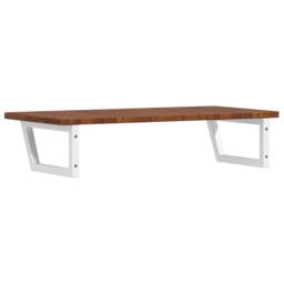 Berkfield Home Elegant Basin Shelf Wall Mounted Steel & Solid Wood Oak in Brown - thumbnail 6