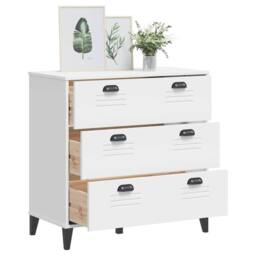 Berkfield Home Drawer Cabinet VIKEN White Engineered Wood - thumbnail 4