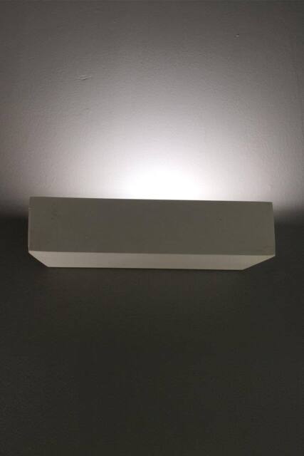 Harper Living Ceramic Rectangle Wall Light White Paintable Uplighter G9 (NO BULB) - image 1
