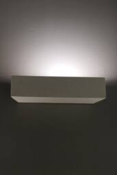 Harper Living Ceramic Rectangle Wall Light White Paintable Uplighter G9 (NO BULB)