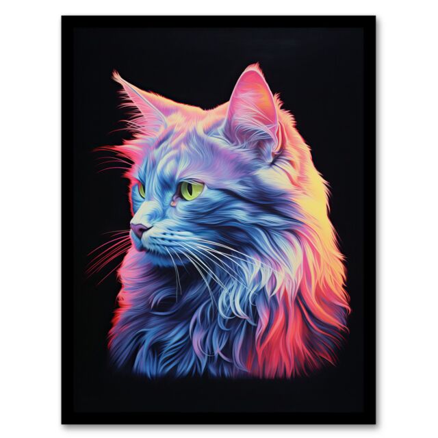 Artery8 Ragamuffin Cat Artwork No 2 By Karen Peters Bright Uplit Pastel Toned Light Elegant Painting Art Print Framed Poster Wall Decor - image 1