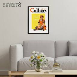 "Artery8 Vintage Magazine Cover Suffragette Vote Framed Canvas Wall Art Print in Yellow - Size: W12"" x H16""" - thumbnail 3