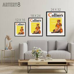 "Artery8 Vintage Magazine Cover Suffragette Vote Framed Canvas Wall Art Print in Yellow - Size: W12"" x H16""" - thumbnail 4
