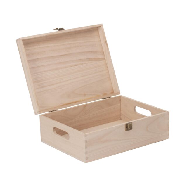 Red Hamper 30cm Wooden Bottle Carrier Box in Brown - image 1