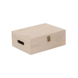 Red Hamper 30cm Wooden Bottle Carrier Box in Brown - thumbnail 2