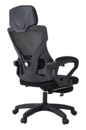 Living and Home Adjustable High Back Mesh Office Chair with Footrest & Lumbar Support in Black - thumbnail 5