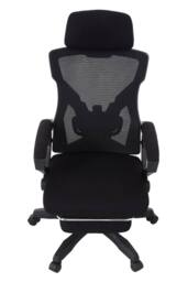 Living and Home Adjustable High Back Mesh Office Chair with Footrest & Lumbar Support in Black - thumbnail 2